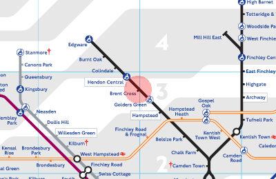 Brent Cross station map