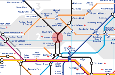 Camden Town station map