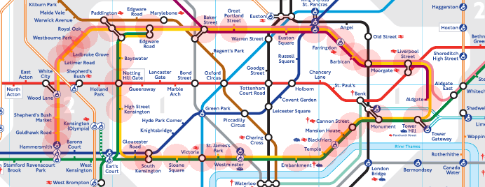 skandální diskriminační veledílo london underground circle line map
