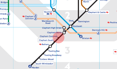 Clapham Common station map