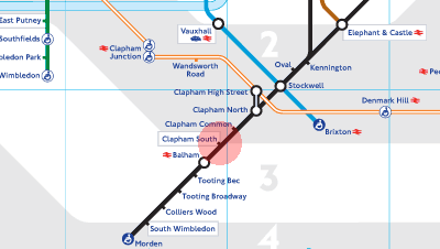 Clapham South station map