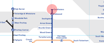 Cockfosters station map