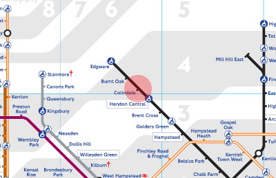 Colindale station map