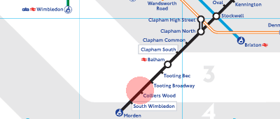 Colliers Wood station map