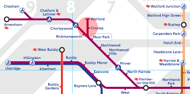 Croxley station map
