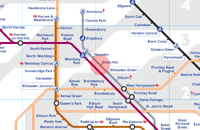 Dollis Hill station map