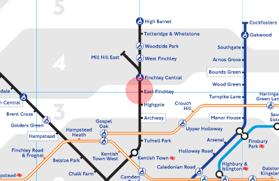 East Finchley station map