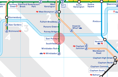 East Putney station map