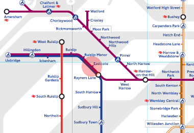 Eastcote station map