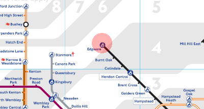 Edgware station map