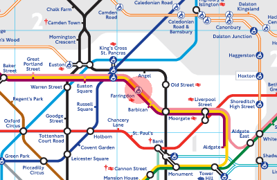 Farringdon station map
