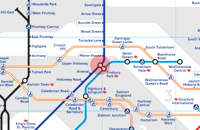 Finsbury Park station map