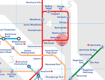 Gants Hill station map