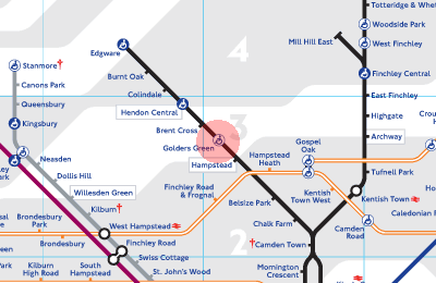 Golders Green station map