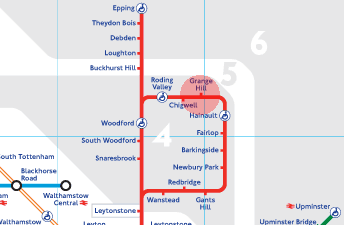 Grange Hill station map