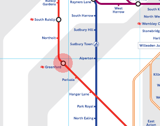 Greenford station map
