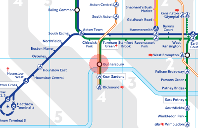 Gunnersbury station map