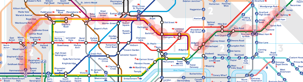 London Underground Tube Hammersmith & City Line map