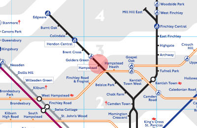 Hampstead station map
