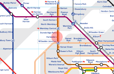 Harlesden station map