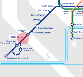 Hatton Cross station map
