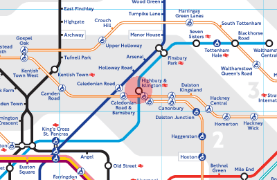 Highbury & Islington station map