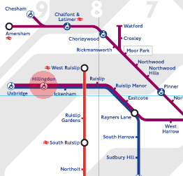 Hillingdon station map