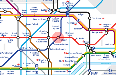 Holborn station map