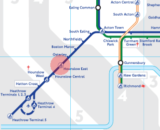 Hounslow East station map