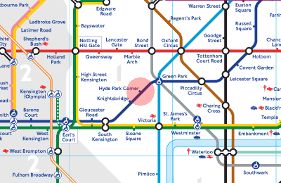 Hyde Park Corner station map