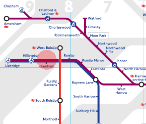 Ickenham station map