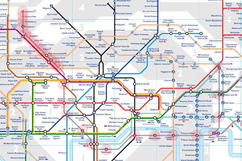 London Underground Tube Jubilee Line map