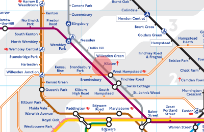 Kilburn station map