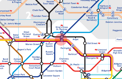 King's Cross St. Pancras station map - London Underground Tube