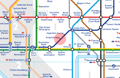 Knightsbridge station map