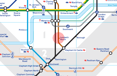Lambeth North station map