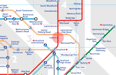 Leyton station map