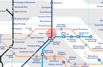 Manor House station map