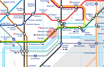 Mansion House station map