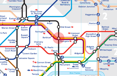 Moorgate station map