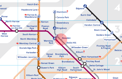 Neasden station map
