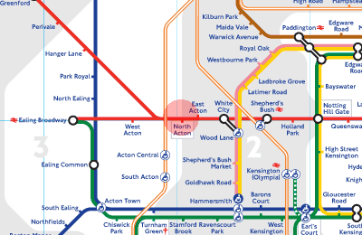 North Acton station map