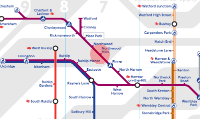 Northwood Hills station map