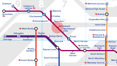 Northwood station map