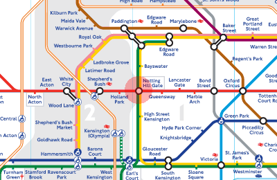 Notting Hill Gate station map