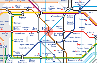 Oxford Circus station map