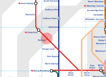 Perivale station map