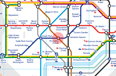 Piccadilly Circus station map