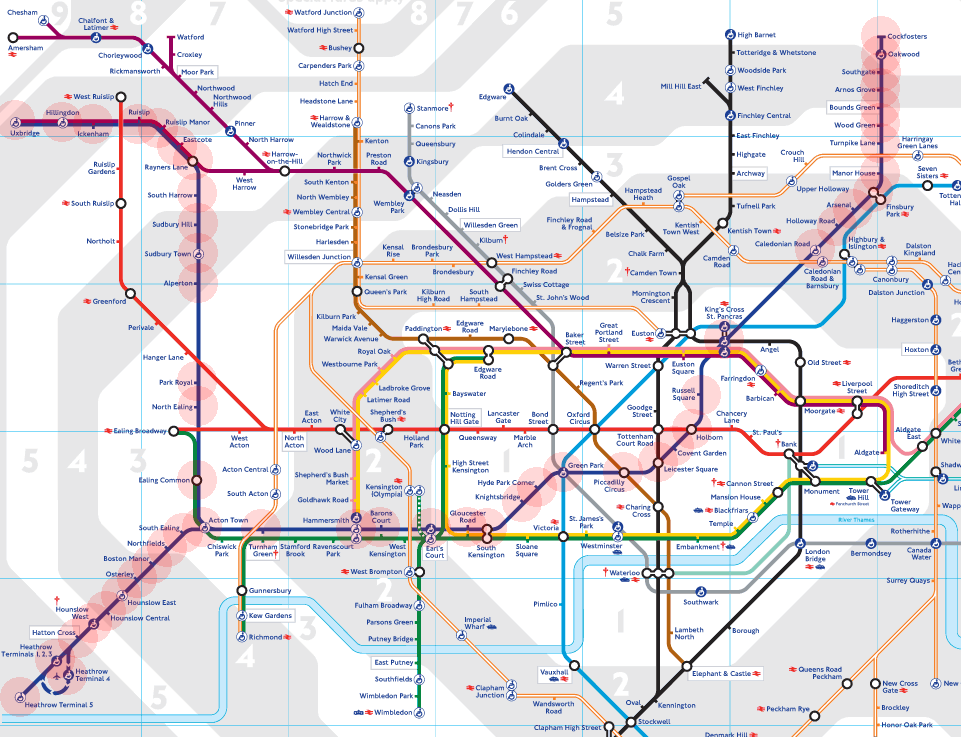 London Underground Tube Piccadilly Line map