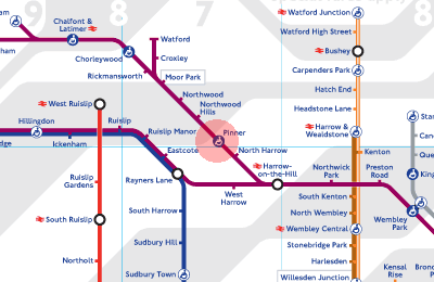 Pinner station map